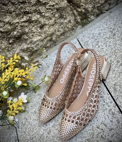 BAILARINAS GIOSEPPO TRENZADAS DE PIEL EN COLOR PLATINO PARA MUJER PISKOVE - Imagen 1