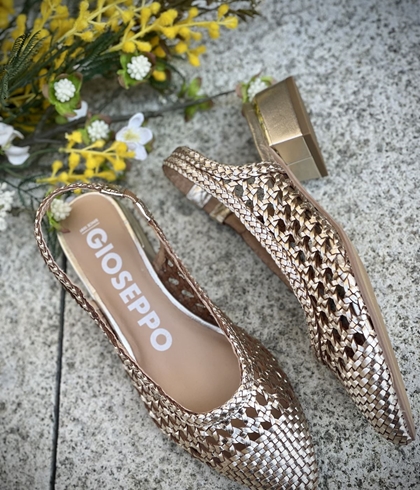 BAILARINAS GIOSEPPO TRENZADAS DE PIEL EN COLOR PLATINO PARA MUJER PISKOVE - Imagen 2