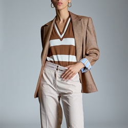 Blazer Alba Conde 1105-310-37 lino entallada marrón - Imagen 1