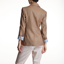 Blazer Alba Conde 1105-310-37 lino entallada marrón - Imagen 2