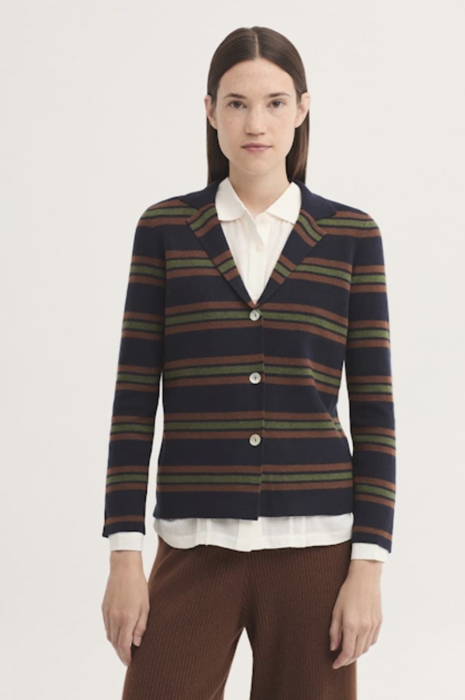 Blazer chaqueta nice things punto rayas tricolor - Imagen 2