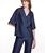 Blusa Alba conde 1308 azul marina satinada - Imagen 2