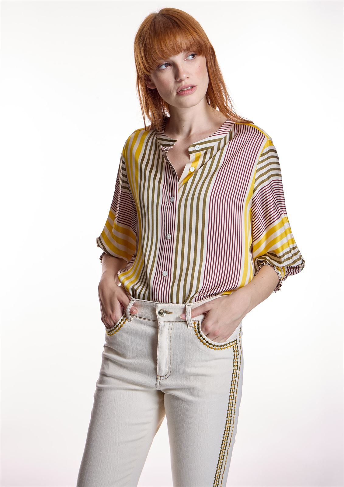 Blusa ALBA CONDE 13O2 MULTICOLOR DE RAYAS - Imagen 2