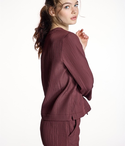 BLUSA ALBA CONDE 5300 PLISADA GRANATE - Imagen 2