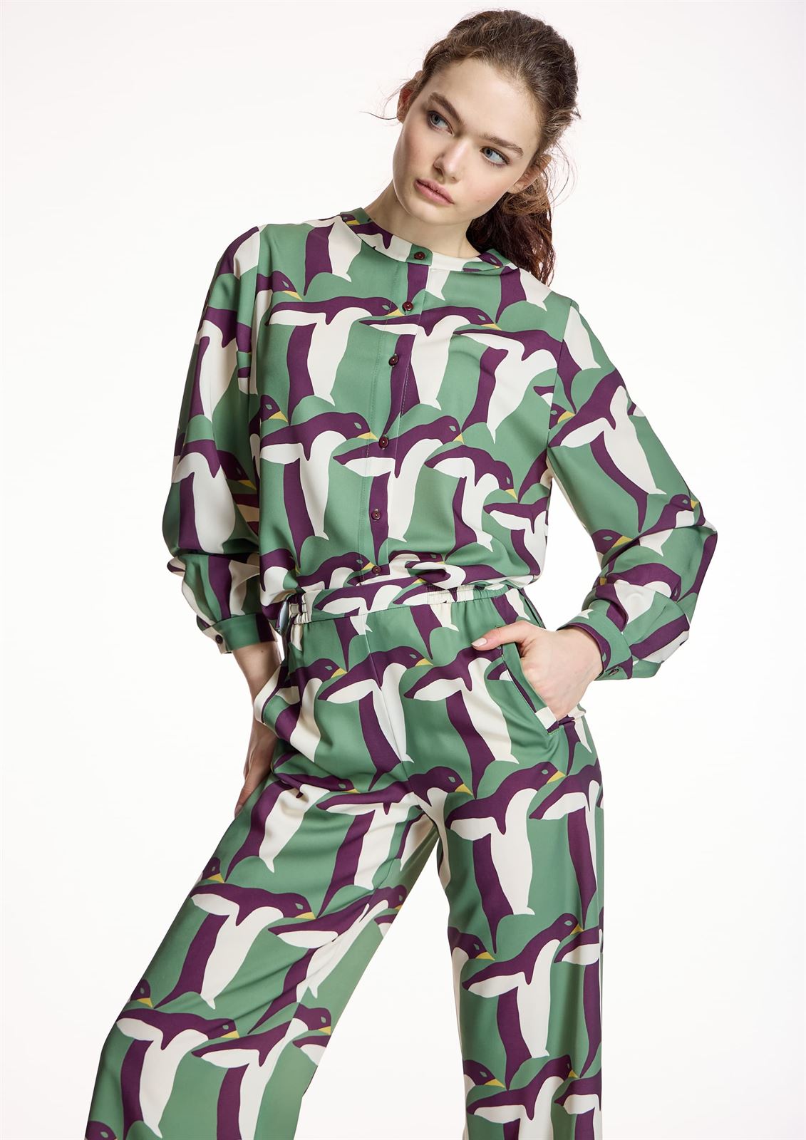 Blusa Alba Conde 5307 ESTAMPADO PINGÜINOS - Imagen 1