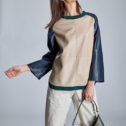 Blusa Alba Conde 5319-304-13 efecto piel bicolor - Imagen 1