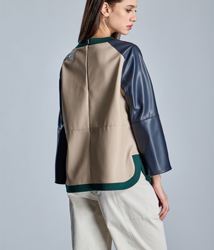 Blusa Alba Conde 5319-304-13 efecto piel bicolor - Imagen 2
