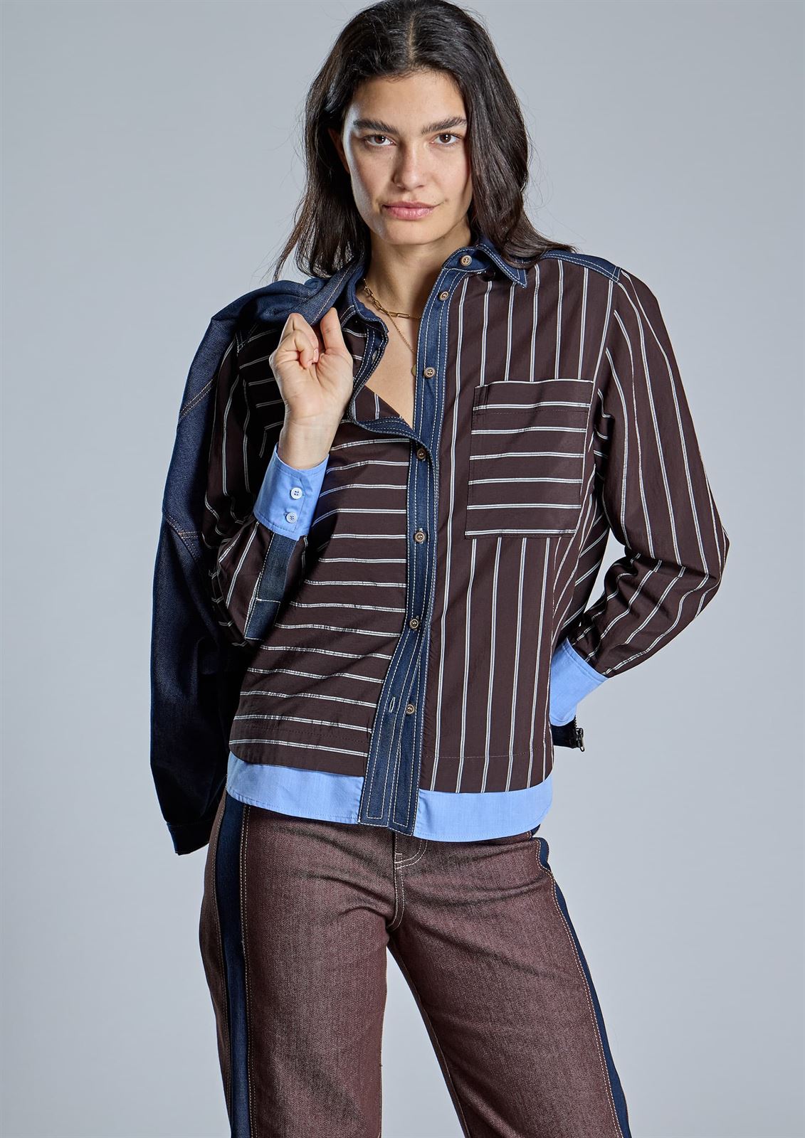 BLUSA Alba Conde 6318-603-39 de rayas azules - Imagen 1