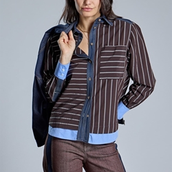BLUSA Alba Conde 6318-603-39 de rayas azules - Imagen 1