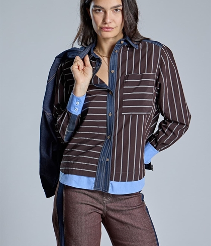 BLUSA Alba Conde 6318-603-39 de rayas azules - Imagen 1