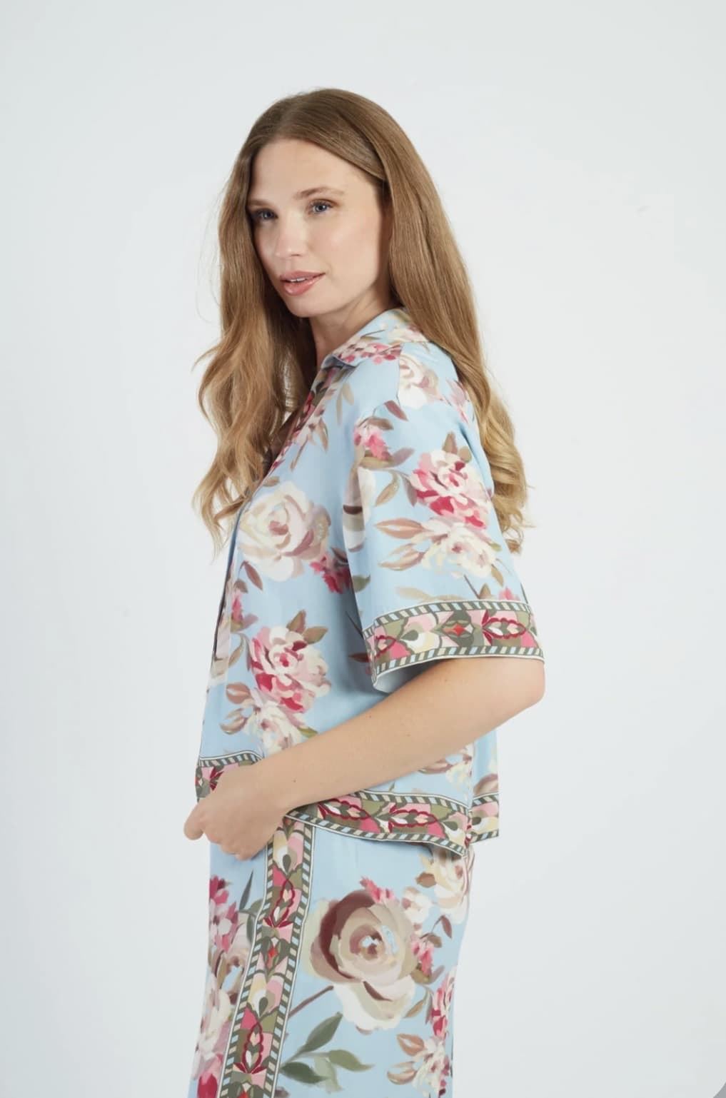 Blusa Derhy ANGELE estampada azulita - Imagen 1