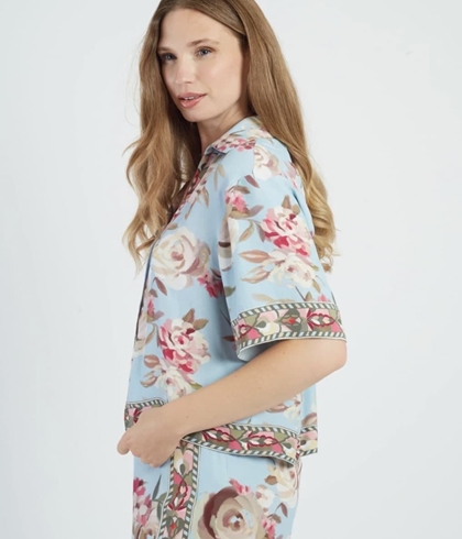 Blusa Derhy ANGELE estampada azulita - Imagen 1