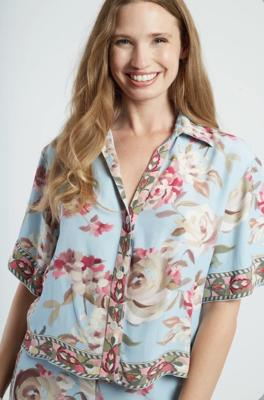 Blusa Derhy ANGELE estampada azulita - Imagen 3