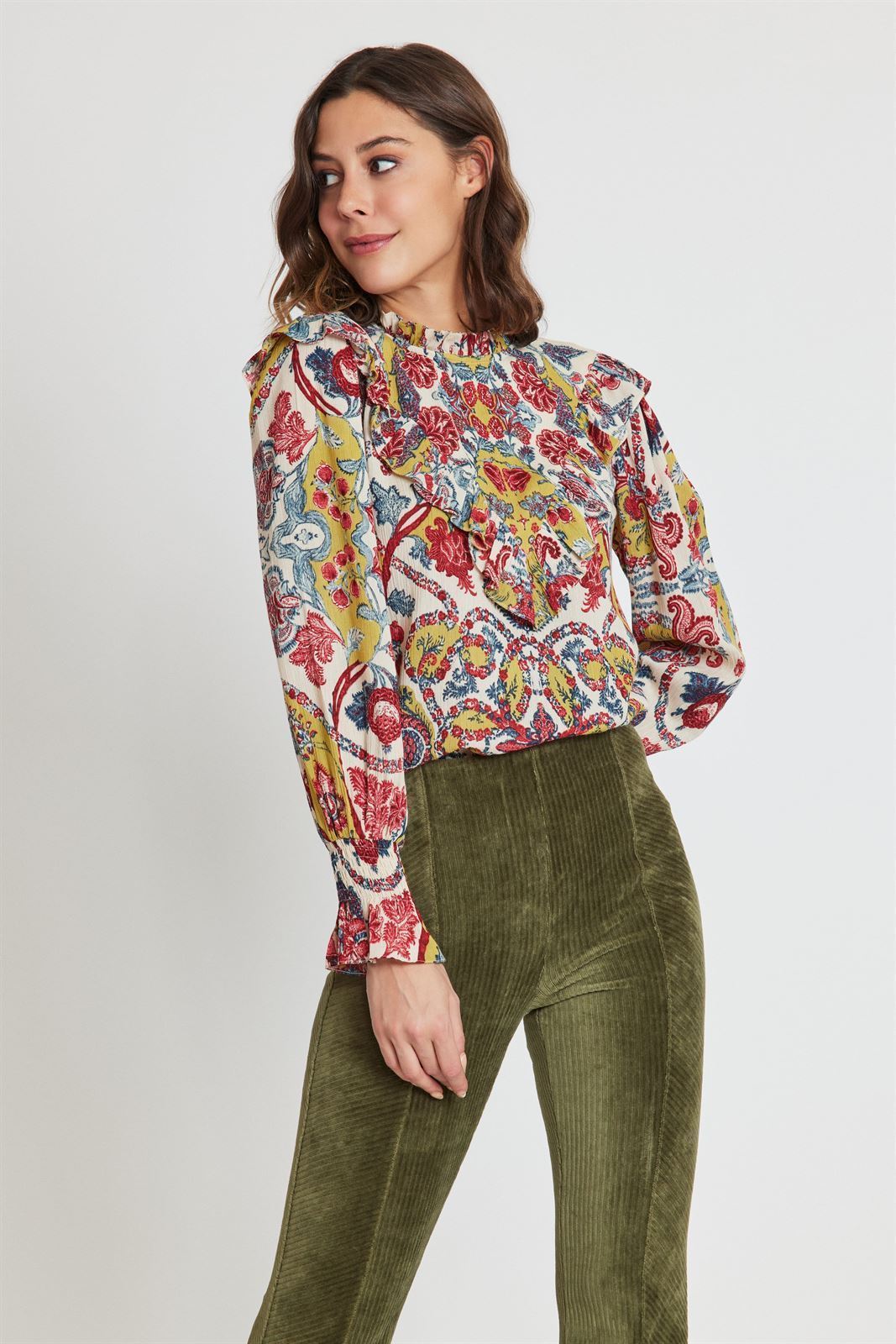 Blusa Derhy estampada manga - Camisas y blusas