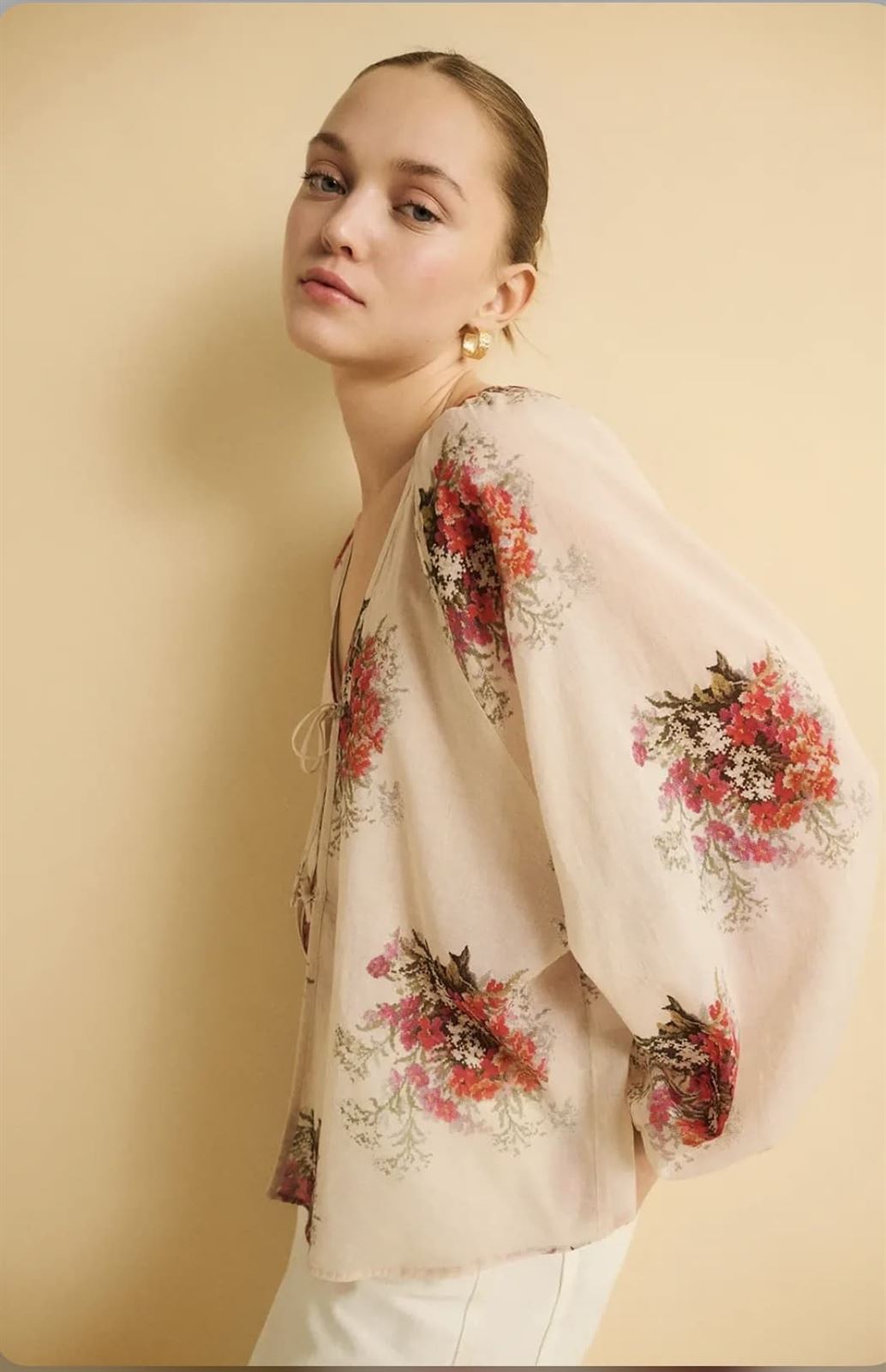 Blusa ese O ese BOUQUET estampada rosas - Imagen 1