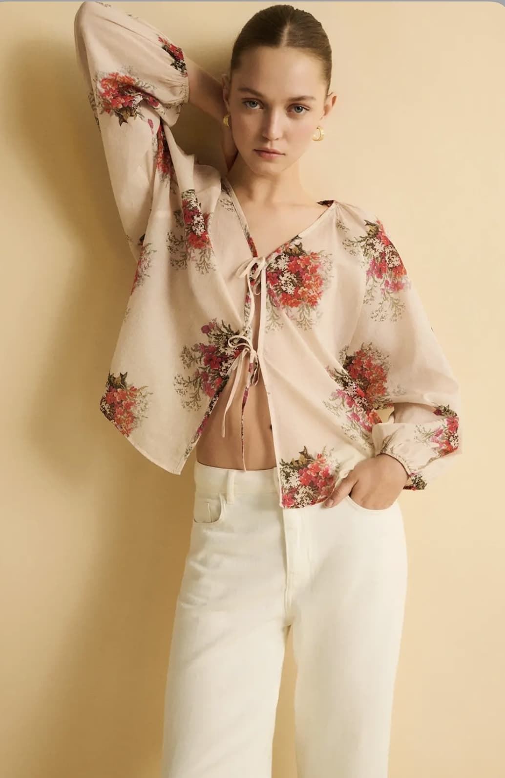 Blusa ese O ese BOUQUET estampada rosas - Imagen 2