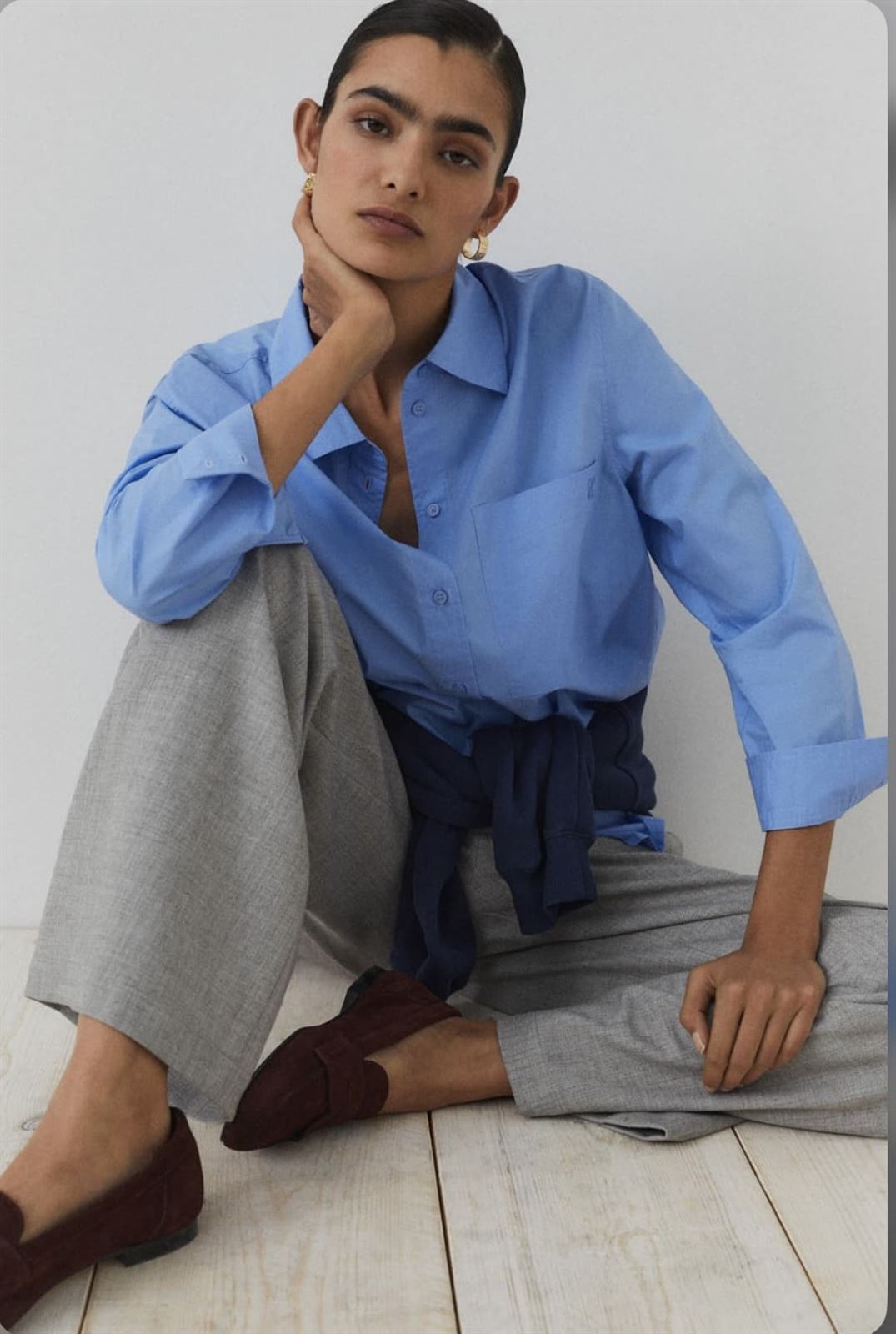 BLUSA ese o ese oversize azul cielo - Imagen 1