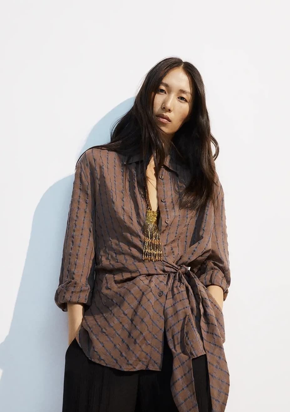 Blusa ese O ese Ref.: 305153-1200 // C.NARA BROWN CHECKS - Imagen 2