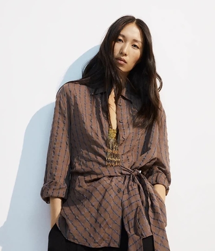 Blusa ese O ese Ref.: 305153-1200 // C.NARA  BROWN CHECKS - Imagen 2
