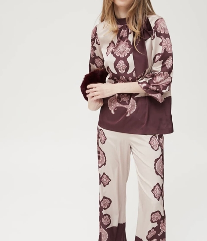 Blusa Haya 2114 Estampado Posicionado berenjena - Imagen 1