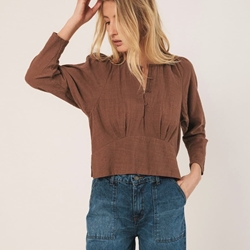 Blusa Indi & Cold ALGODÓN CREPADO REF. KI342 color tabaco - Imagen 1