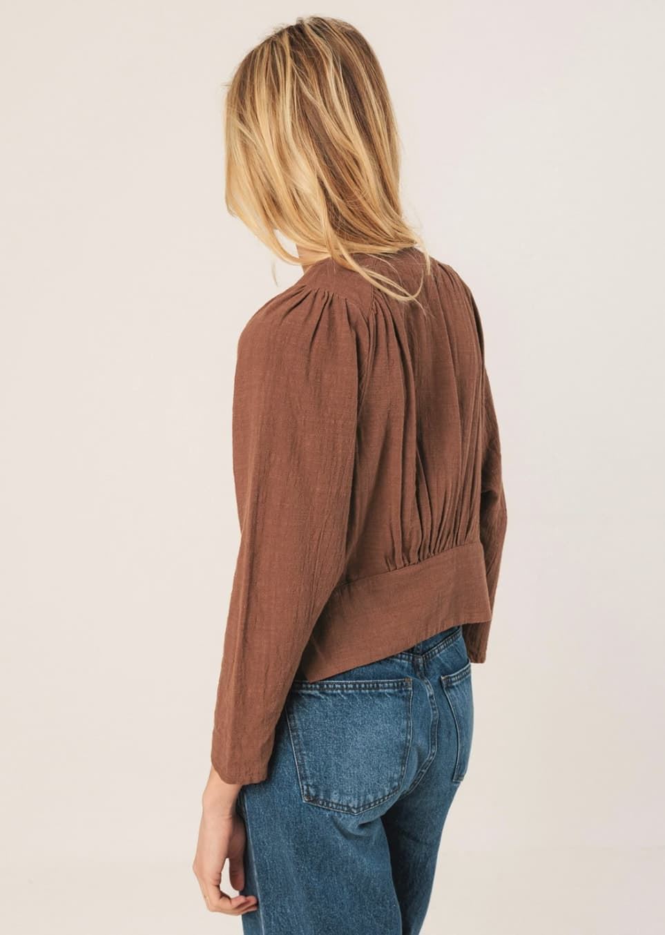 Blusa Indi & Cold ALGODÓN CREPADO REF. KI342 color tabaco - Imagen 3