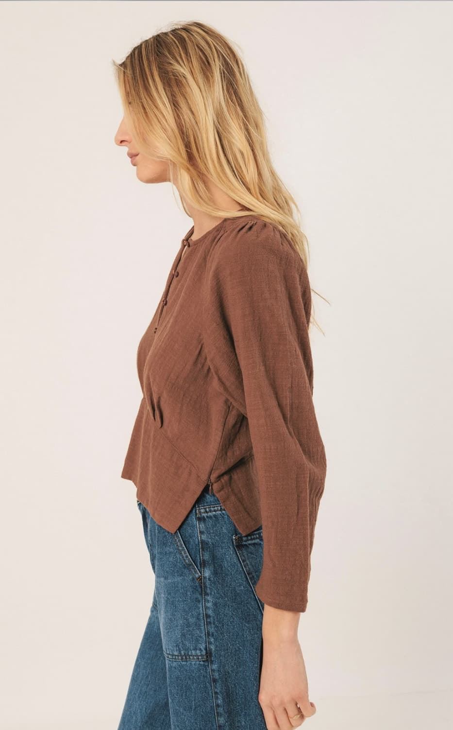 Blusa Indi & Cold ALGODÓN CREPADO REF. KI342 color tabaco - Imagen 4