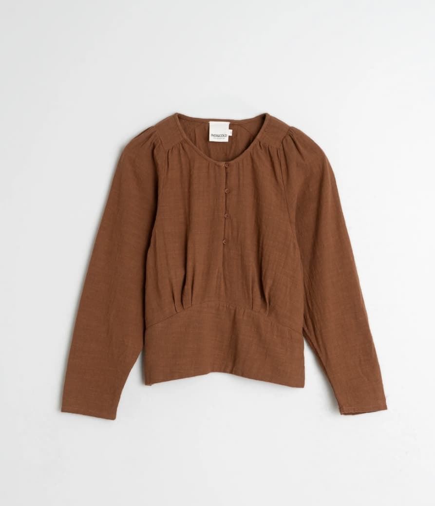 Blusa Indi & Cold ALGODÓN CREPADO REF. KI342 color tabaco - Imagen 5