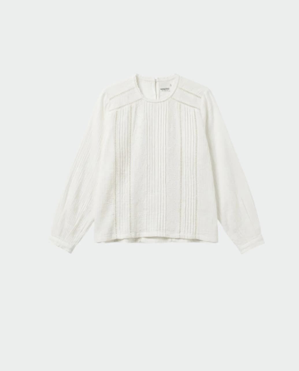 BLUSA Indi & Cold BK161 romántica doble gasa Blanca - Imagen 5