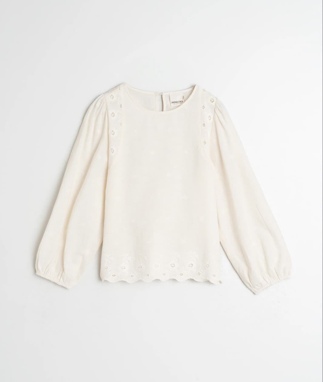 Blusa Indi & Cold bordada romántica BK876 Crudo - Imagen 5