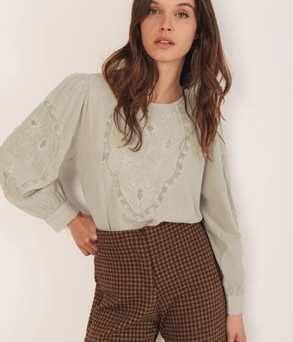 Blusa Indi & Cold bordado romantico KI222 piedra - Imagen 1