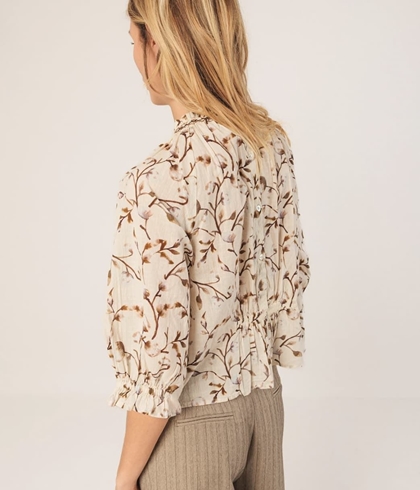 Blusa Indi & Cold engomada algodón BK160 105 marrón - Imagen 2