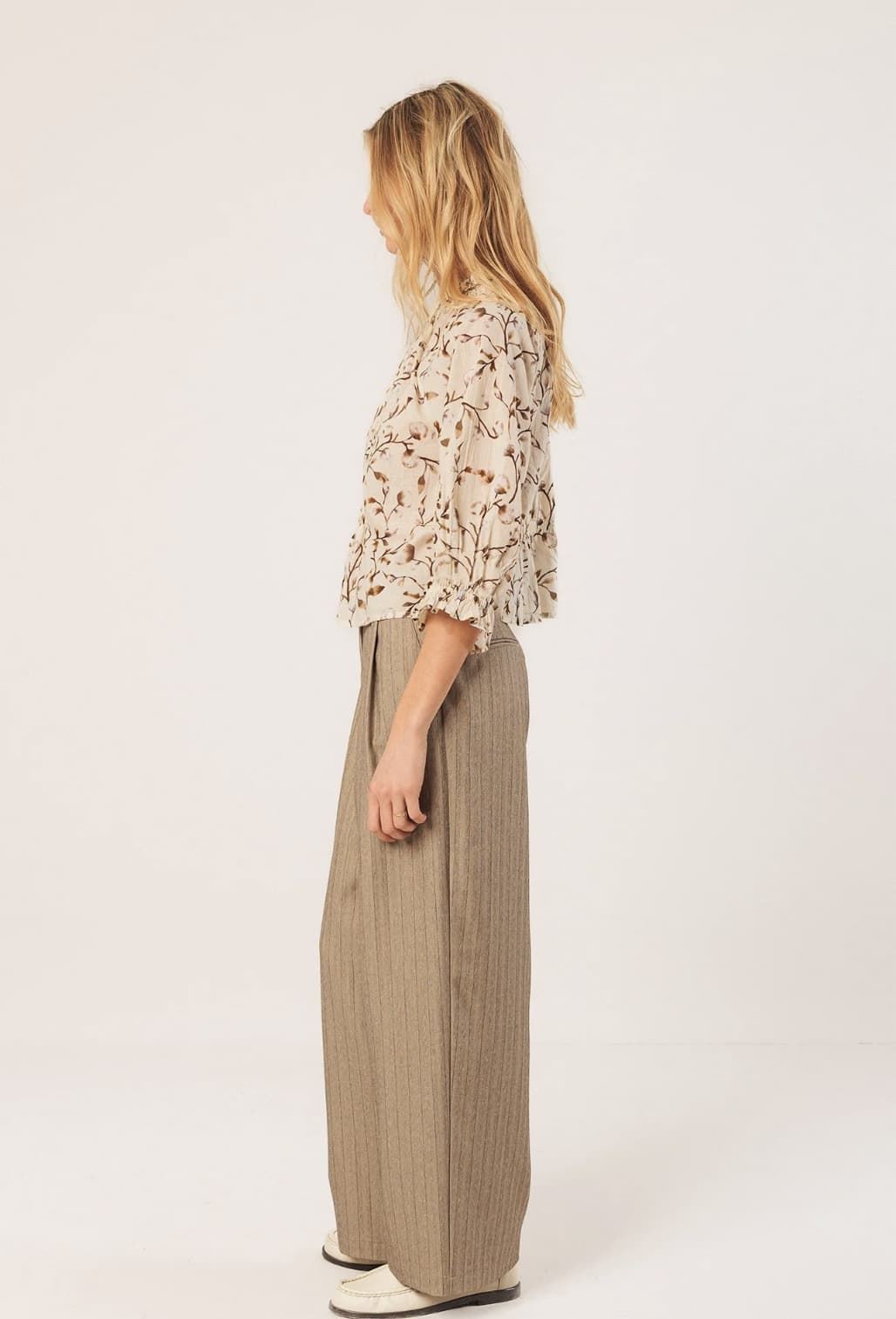Blusa Indi & Cold engomada algodón BK160 105 marrón - Imagen 3