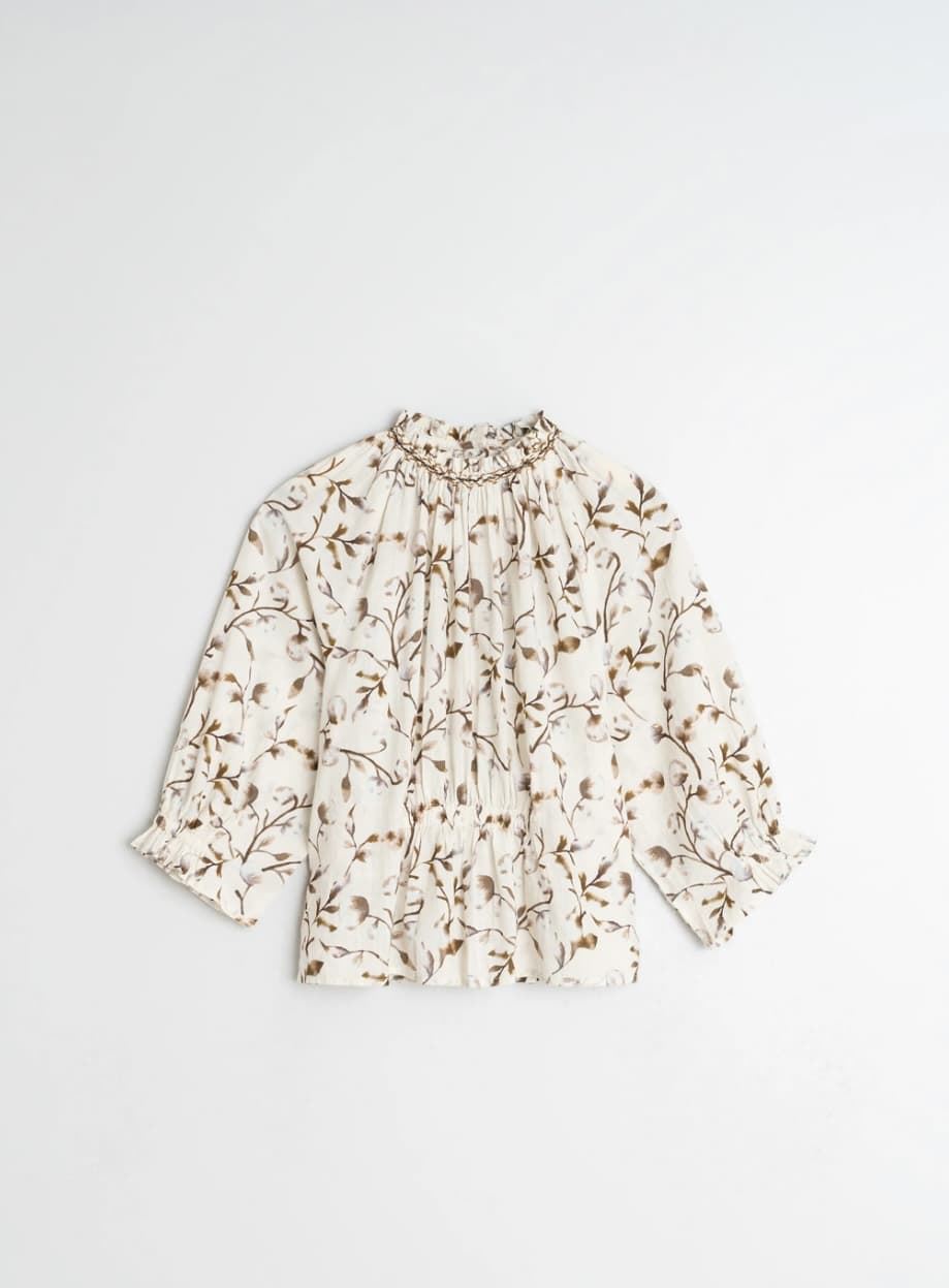 Blusa Indi & Cold engomada algodón BK160 105 marrón - Imagen 4