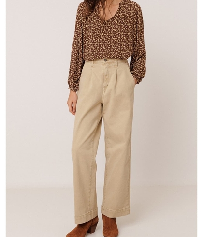 BLUSA IndI & Cold MI140 estampado floral chocolate - Imagen 1