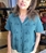 Blusa Nice Things bordada doble tela verde - Imagen 1