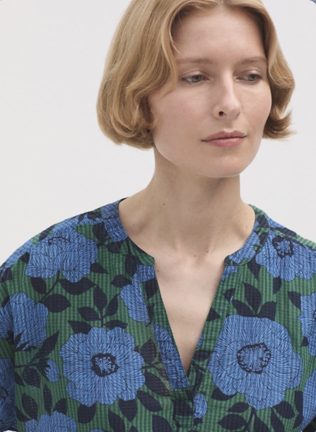 Blusa Nice Things cuadrilla camelia azul - Imagen 1