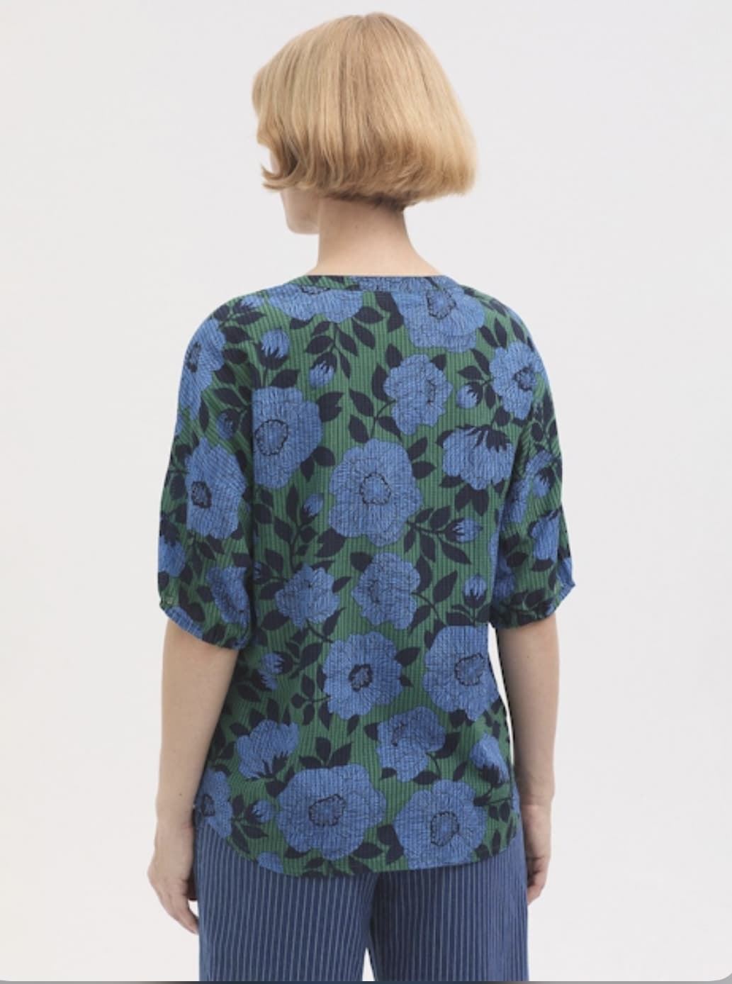 Blusa Nice Things cuadrilla camelia azul - Imagen 3