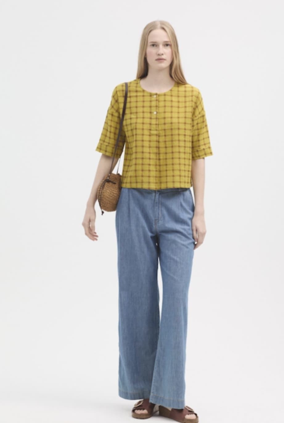 Blusa Nice Things  Garden Checks lima - Imagen 1