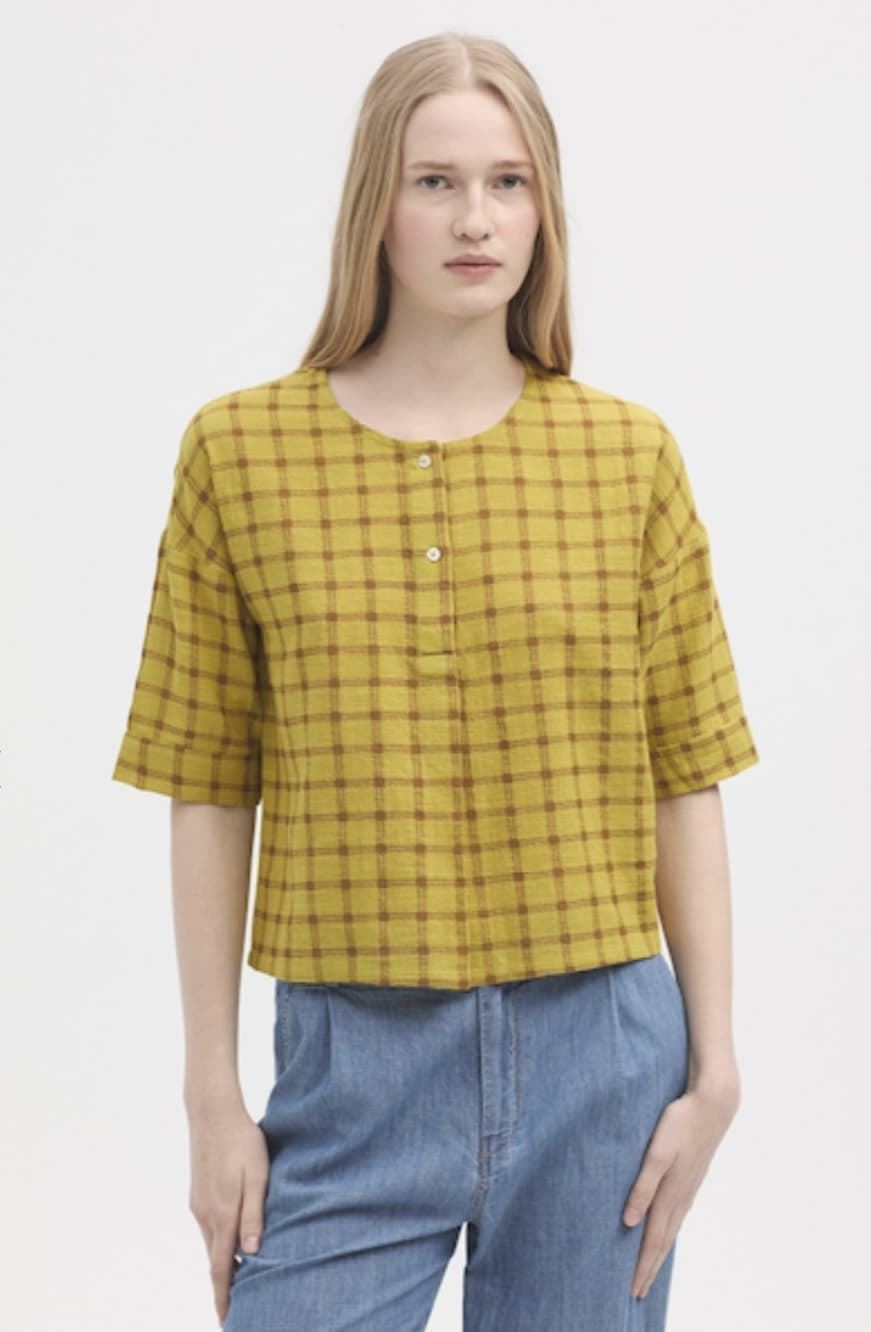 Blusa Nice Things  Garden Checks lima - Imagen 3
