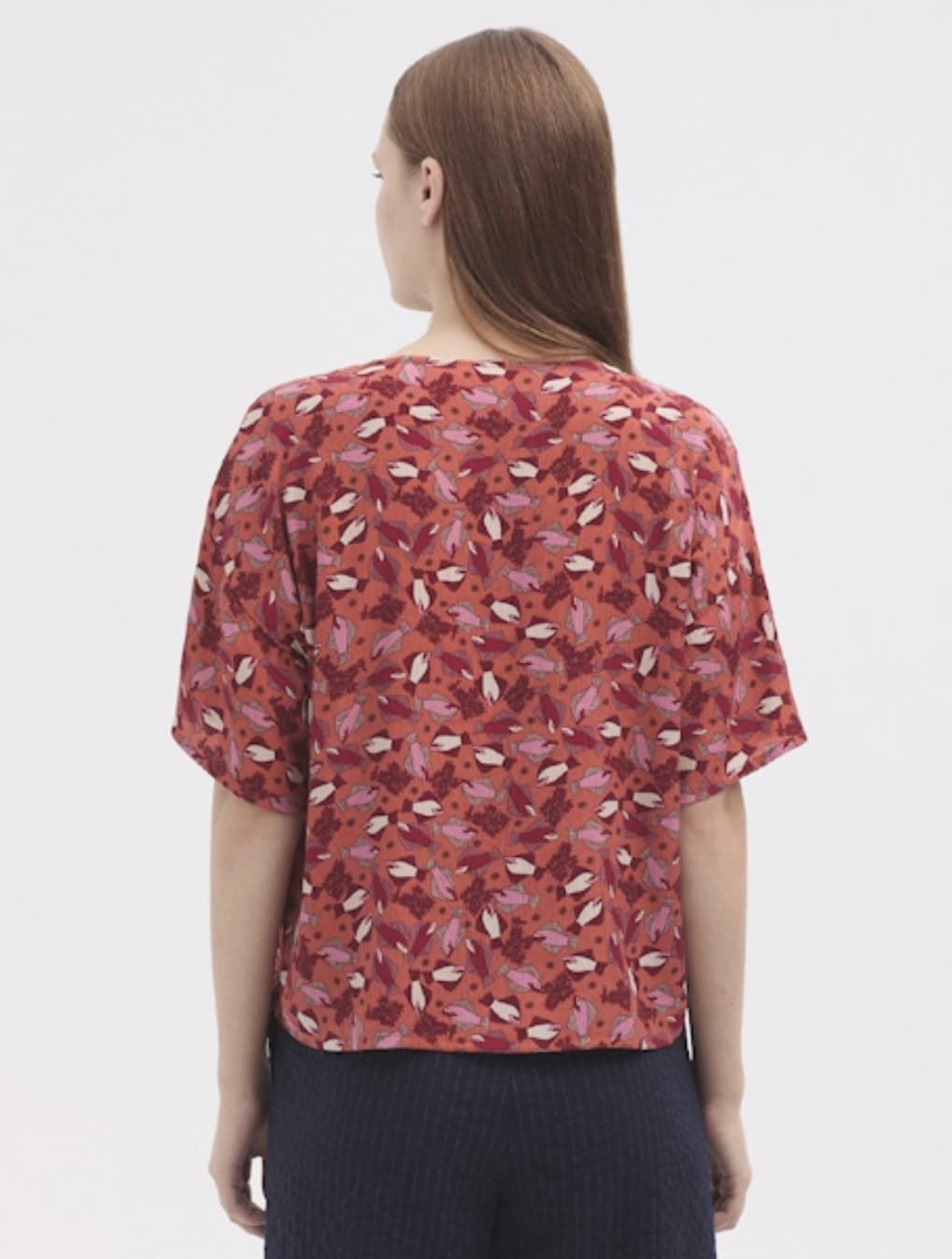 Blusa Nice Things Hawaian Fish naranjas y rojos. - Imagen 4