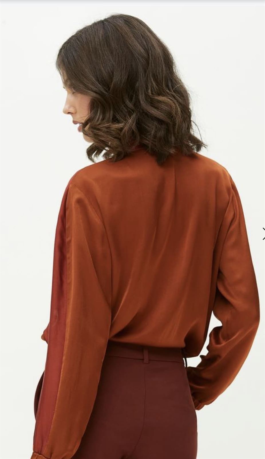 Blusa oky volante capa teja - Imagen 2