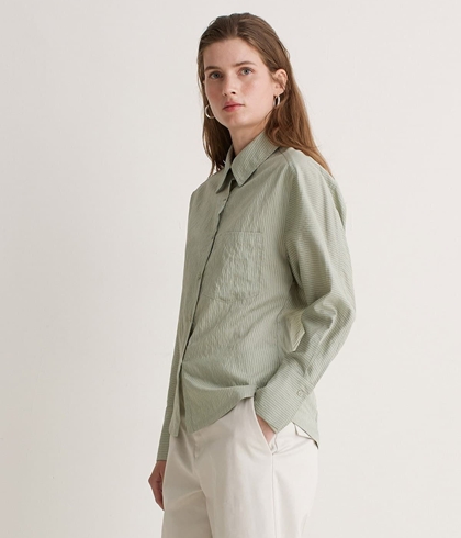 Blusa Yerse 43842 manga larga rayas verde - Imagen 1