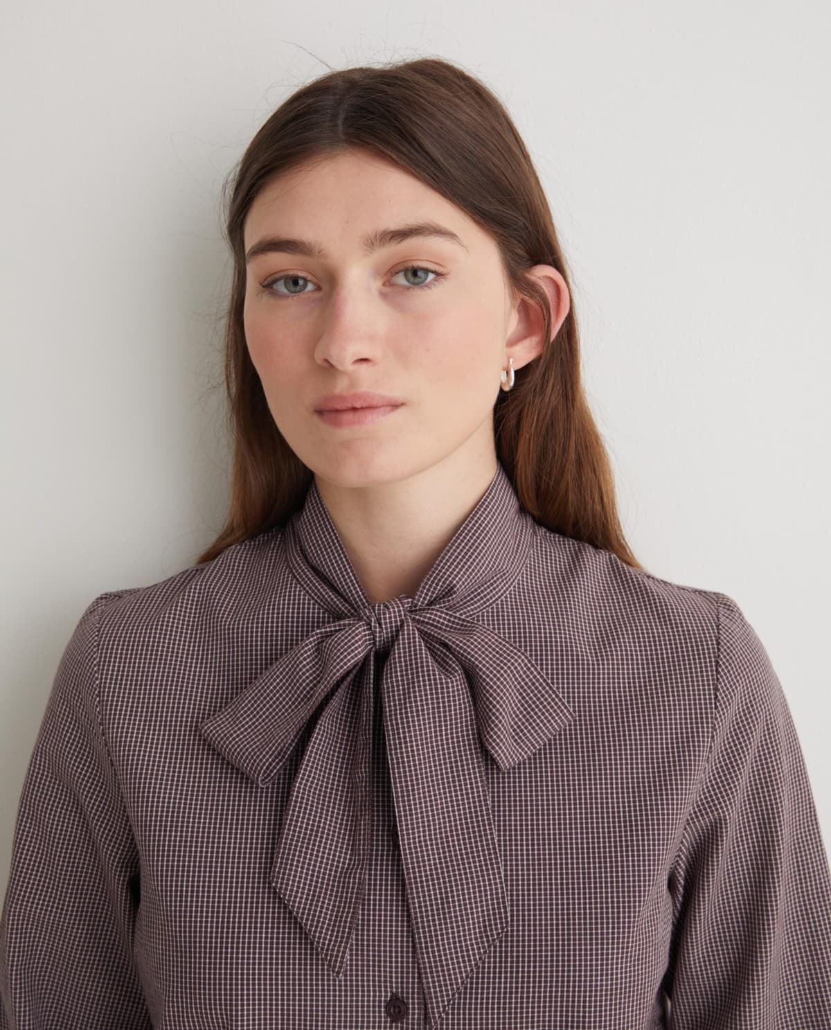 Blusa Yerse 43889 lazo print microcuadros - Imagen 3