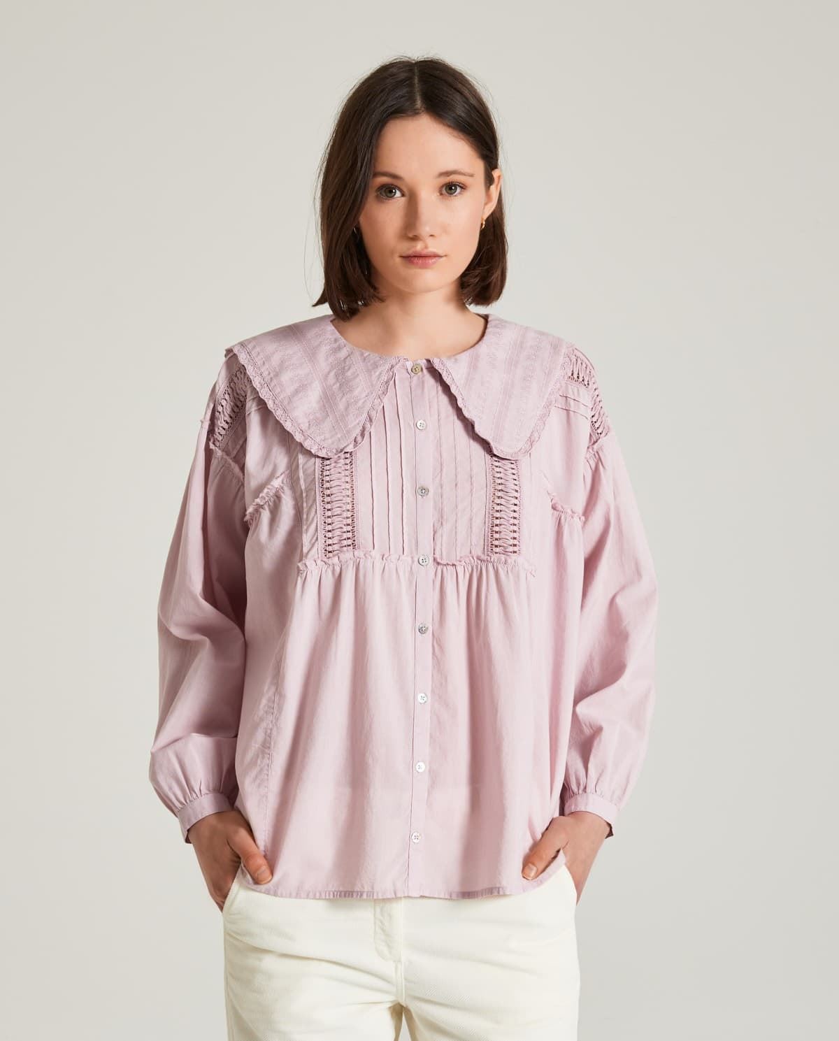 blusa Yerse cuello bobo rosa - Imagen 3