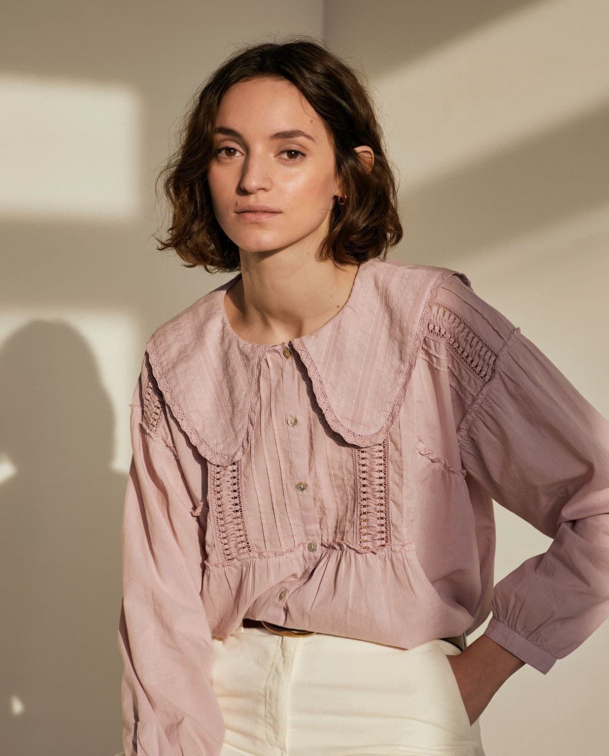 blusa Yerse cuello bobo rosa - Imagen 5