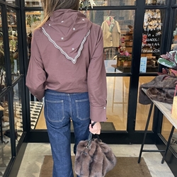 Blusa Yerse cuello extraible marrón chocolate 43864 - Imagen 1