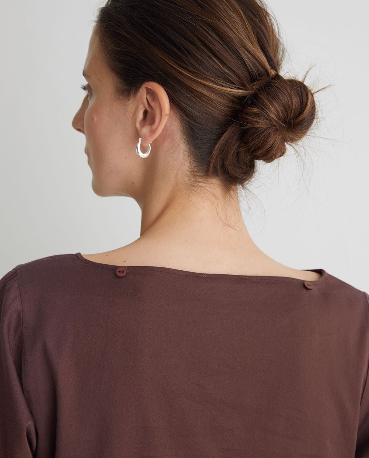 Blusa Yerse cuello extraible marrón chocolate 43864 - Imagen 5