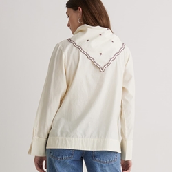 Blusa Yerse cuello extraible marrón crudo 43864 - Imagen 2