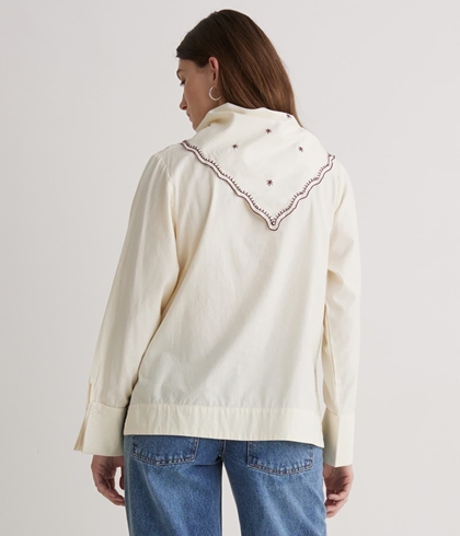 Blusa Yerse cuello extraible marrón crudo 43864 - Imagen 2